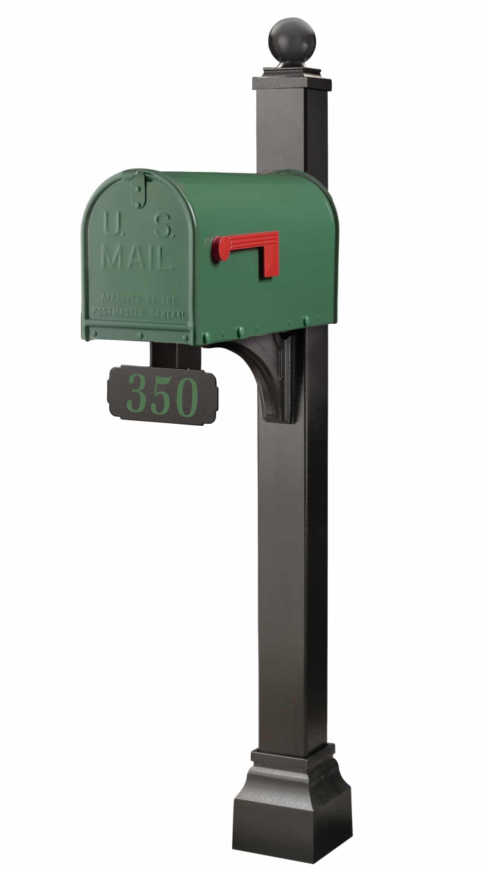 Janzer Mailbox with Decorative Post