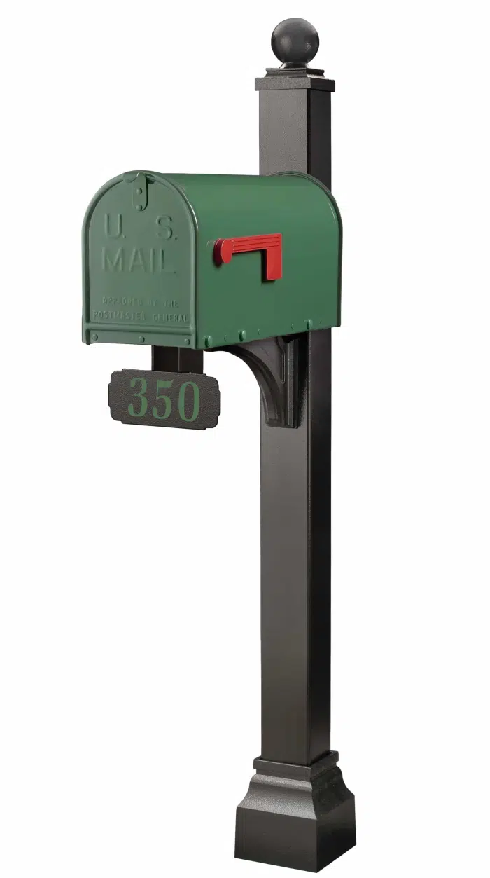 Janzer Mailbox with Decorative Post