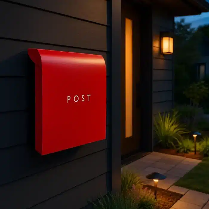 knobloch hollywood red wall mount mailbox