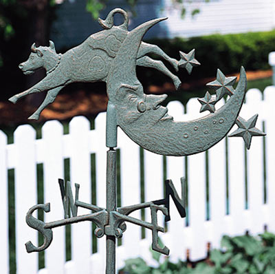 Whitehall Cow Over Moon Garden Weathervane