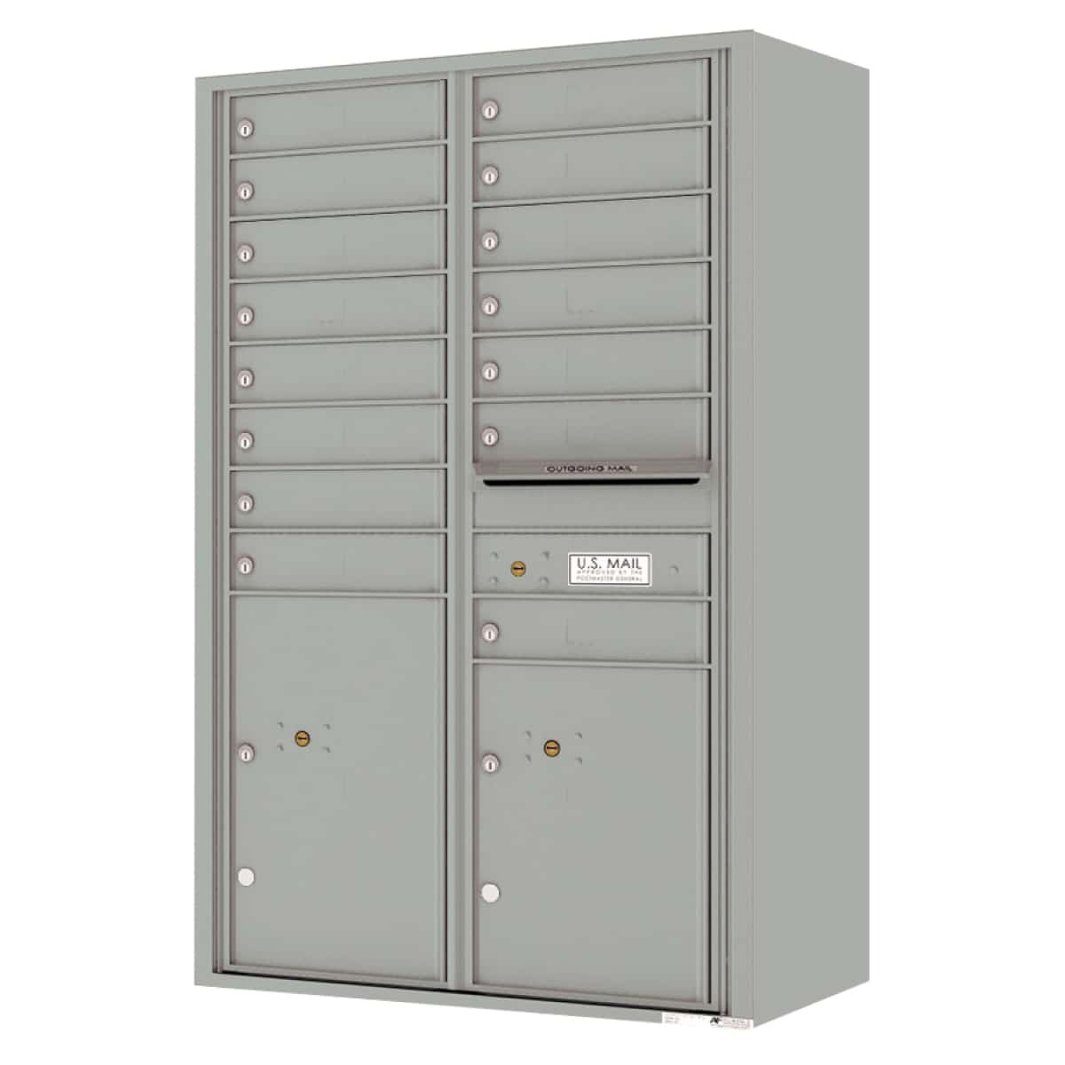 Florence Surface Mount 4C Horizontal Mailbox – 15 Tenant Doors, 2 Parcel Lockers – Front Loading – 14 Doors High – Private Access Product Image