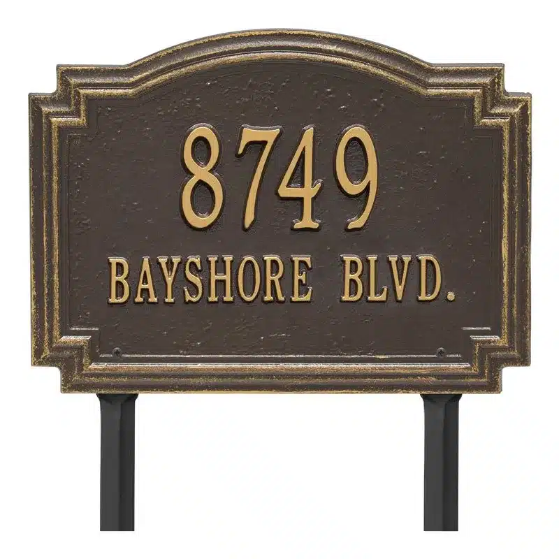 Whitehall Williamsburg Rectangle Lawn Marker Address Plaque Product Image