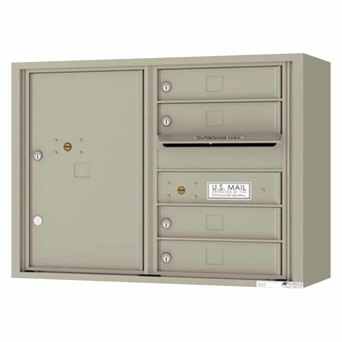 Florence Surface Mount 4C Horizontal Mailbox – 4 Tenant Doors, 1 Parcel Locker – Front Loading – 6 Doors High – Private Access Product Image