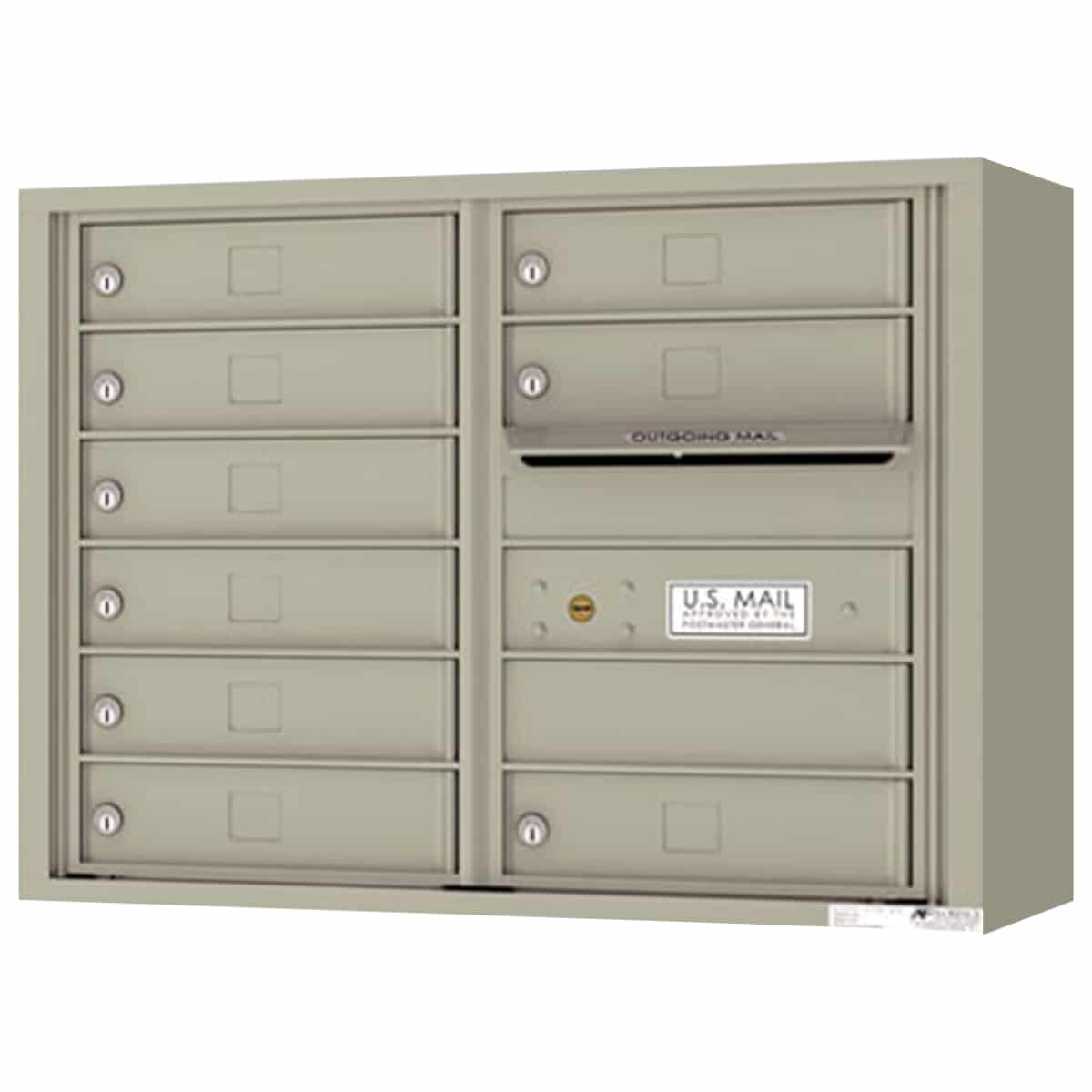 Florence Surface Mount 4C Horizontal Mailbox – 9 Tenant Doors – Front Loading – 6 Doors High – Private Access Product Image