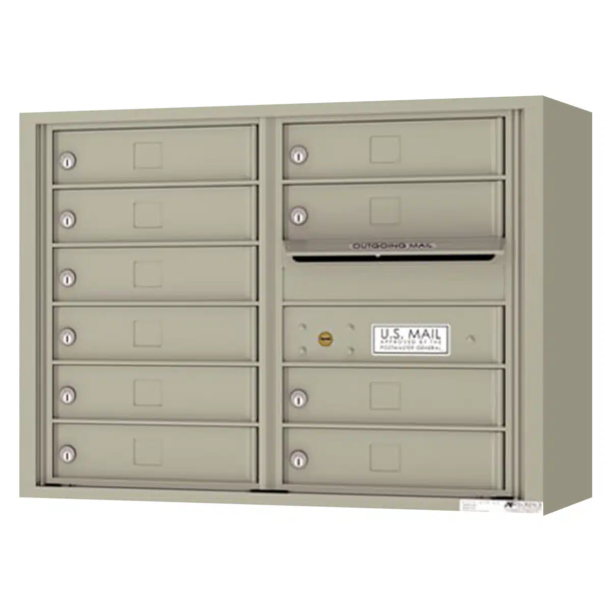 Florence Surface Mount 4C Horizontal Mailbox – 10 Tenant Doors – Front Loading – 6 Doors High – Private Access Product Image