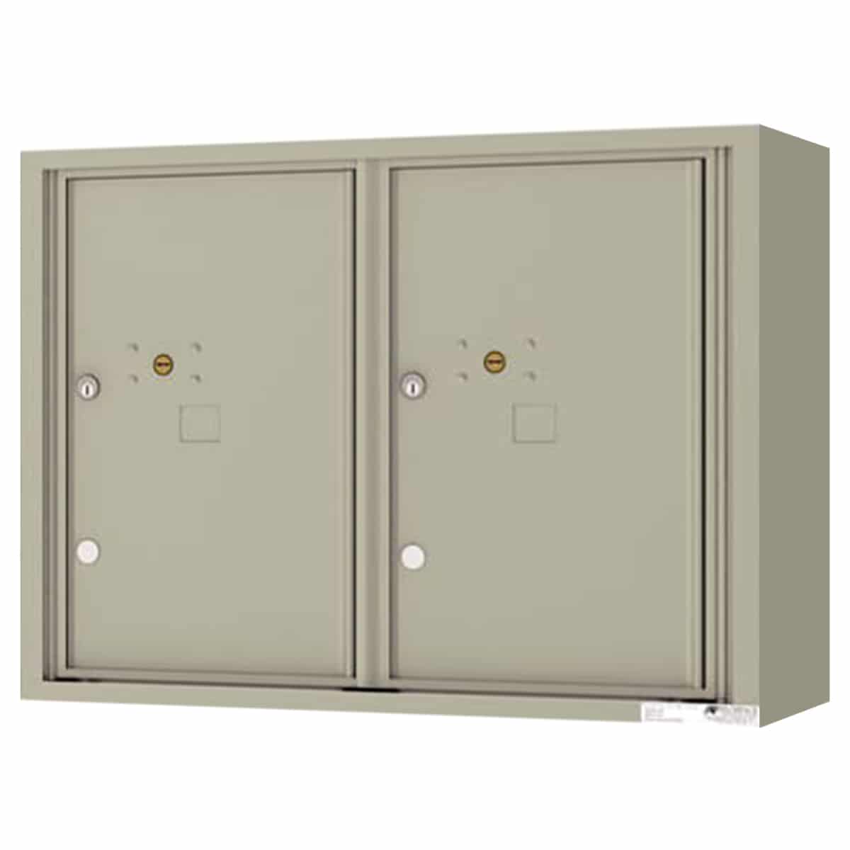 Surface Mount 4C Horizontal Mailbox – 2 Parcel Lockers – Front Loading – 4C06D-2P-SM Product Image