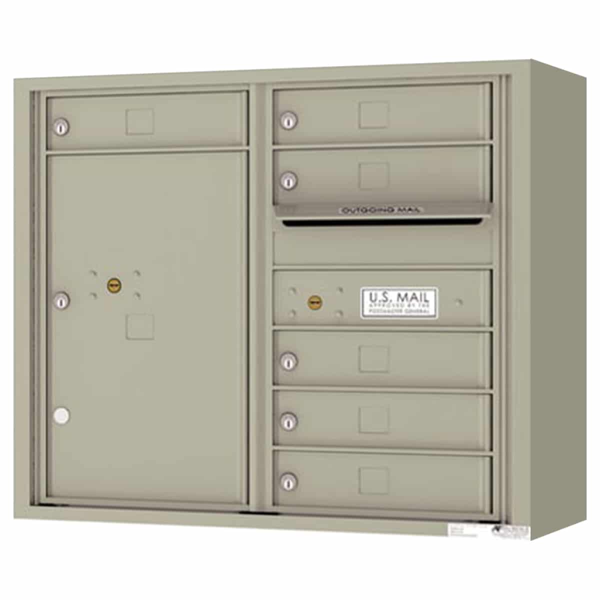 Florence Surface Mount 4C Horizontal Mailbox – 6 Tenant Doors, 1 Parcel Locker – Front Loading – 7 Doors High – Private Access Product Image