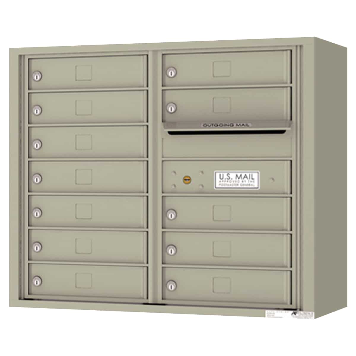 Florence Surface Mount 4C Horizontal Mailbox – 12 Tenant Doors – Front Loading – 7 Doors High – Private Access Product Image