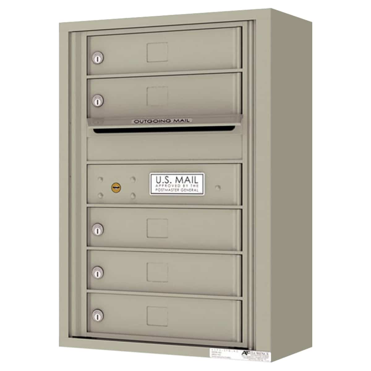 Florence Surface Mount 4C Horizontal Mailbox – 5 Tenant Doors – Front Loading – 7 Doors High – Single Column – Private Access Product Image