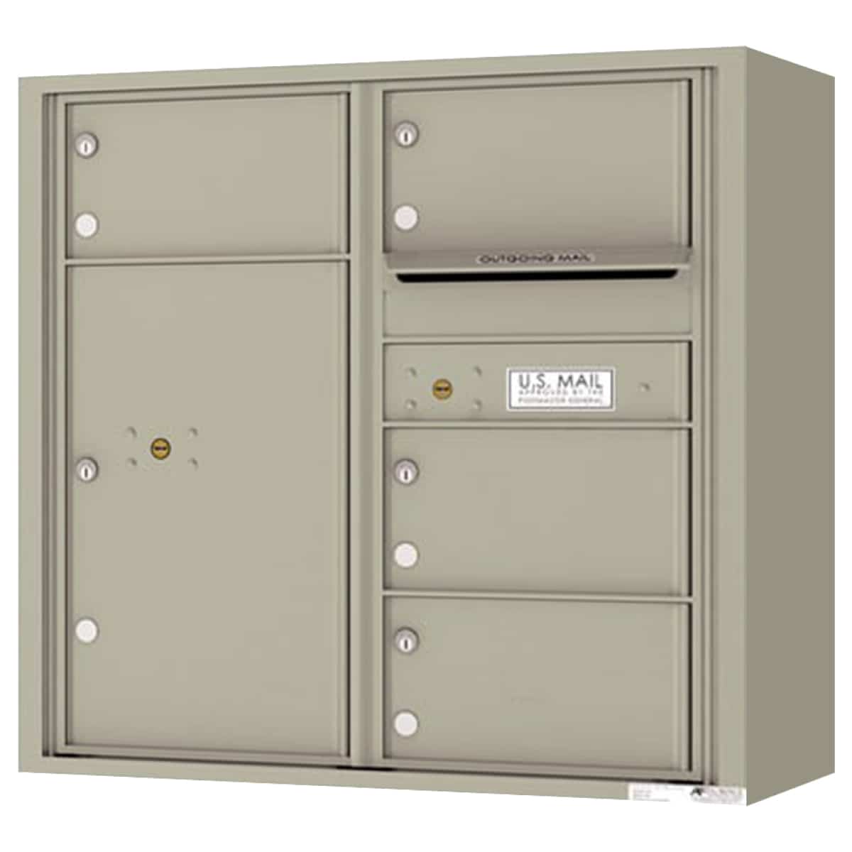 Florence Surface Mount 4C Horizontal Mailbox – 4 Tenant Doors, 1 Parcel Locker – Front Loading – 8 Doors High – Private Access Product Image