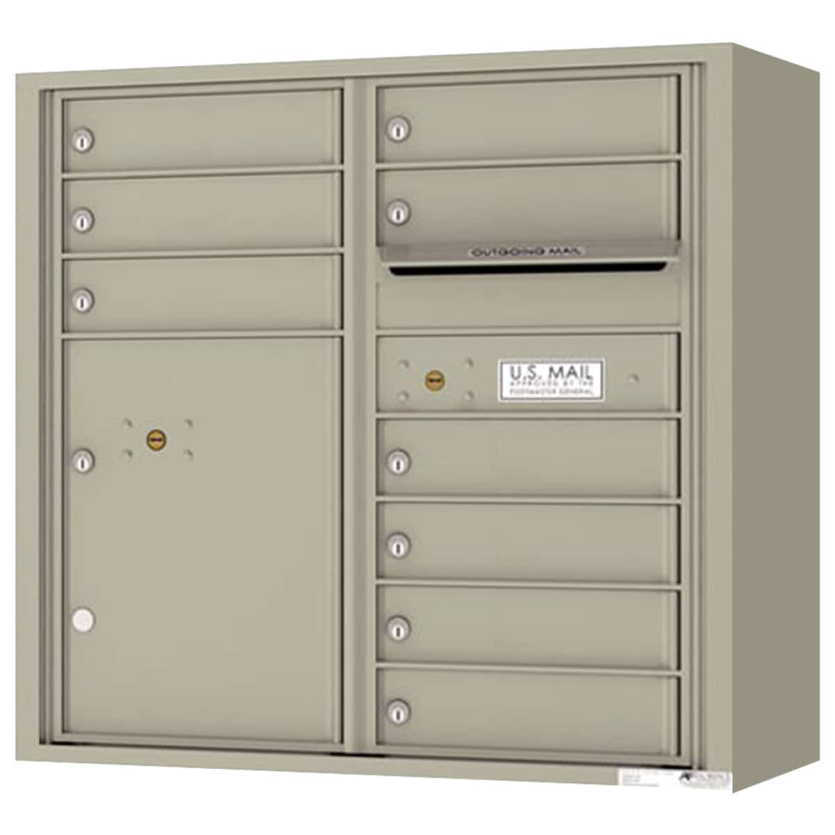 Florence Surface Mount 4C Horizontal Mailbox – 9 Tenant Doors, 1 Parcel Locker – Front Loading – 8 Doors High – Private Access Product Image