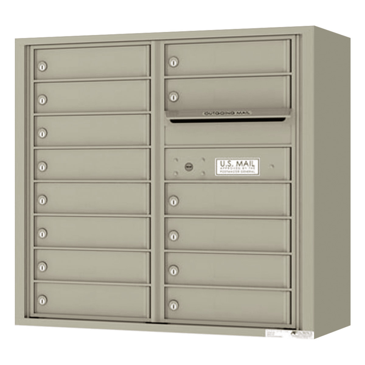 Florence Surface Mount 4C Horizontal Mailbox – 14 Tenant Doors – Front Loading – 8 Doors High – Private Access Product Image