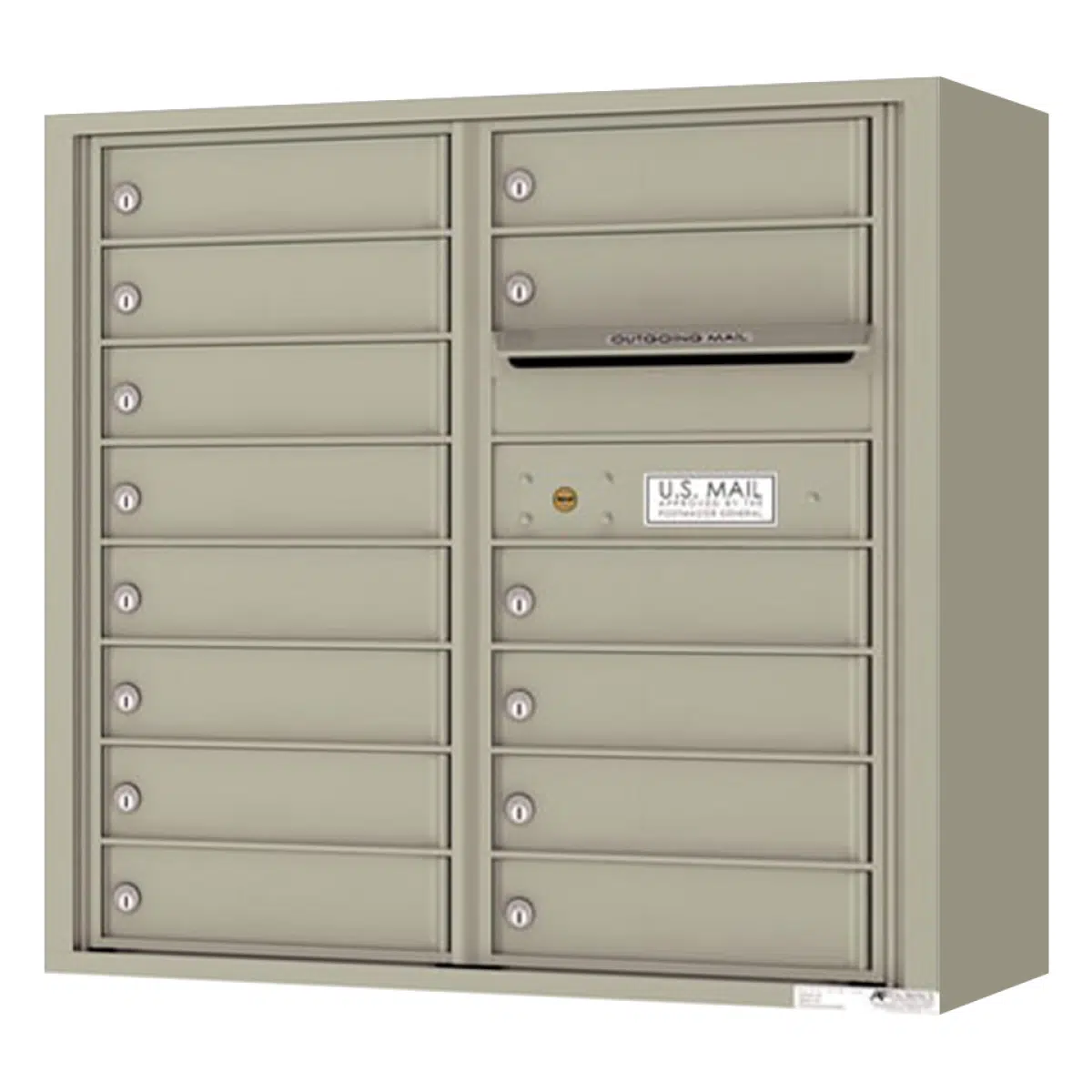 Florence Surface Mount 4C Horizontal Mailbox – 14 Tenant Doors – Front Loading – 8 Doors High – Private Access Product Image