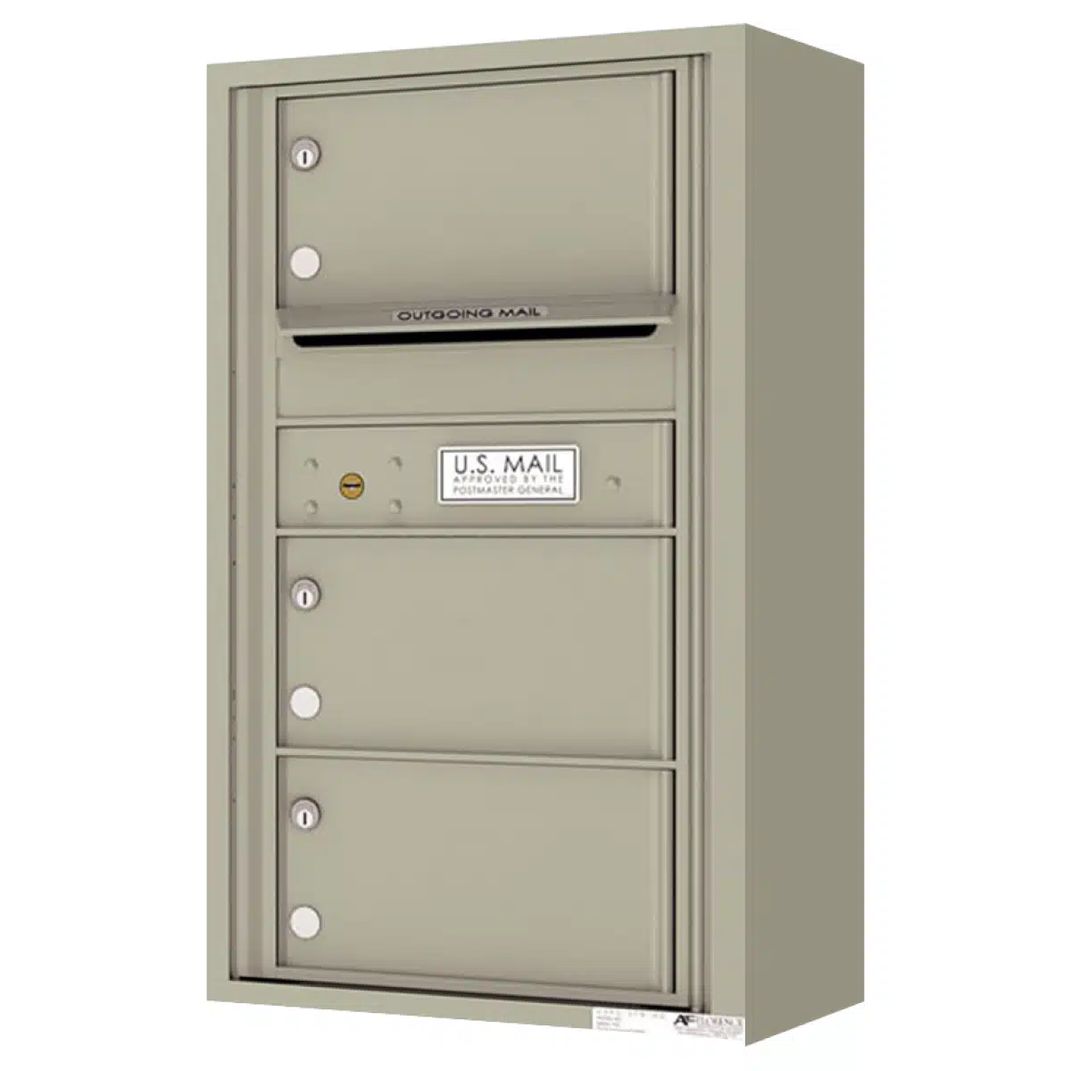 Florence Surface Mount 4C Horizontal Mailbox – 3 Tenant Doors – Front Loading – 8 Doors High – Private Access Product Image