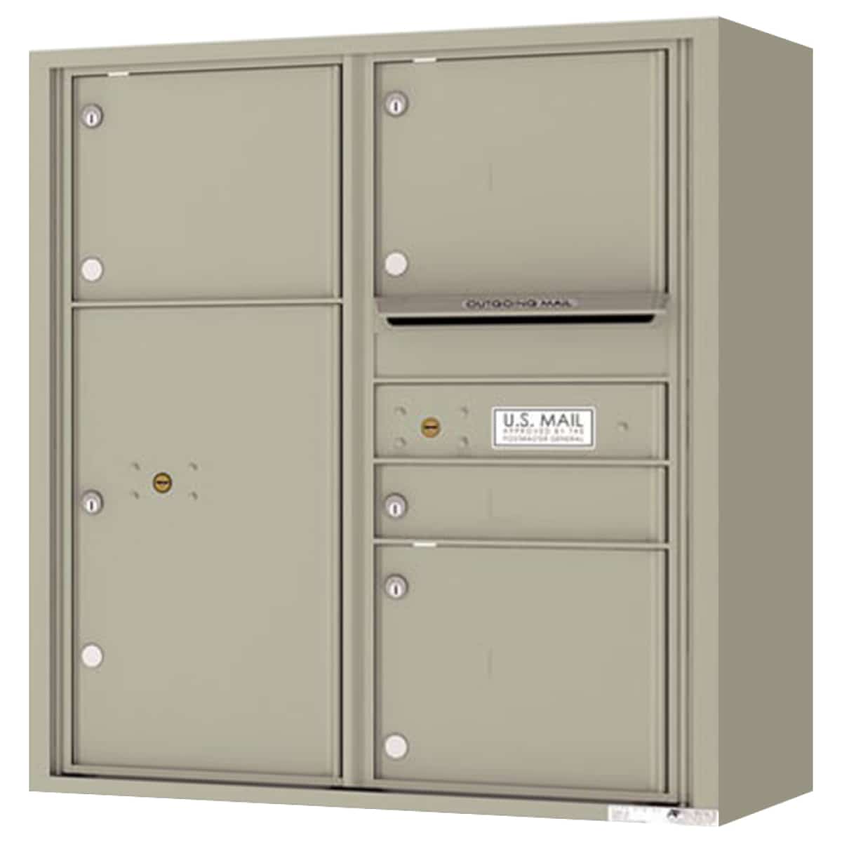 Florence Surface Mount 4C Horizontal Mailbox – 4 Tenant Doors, 1 Parcel Locker – Front Loading – 9 Doors High – Private Access Product Image