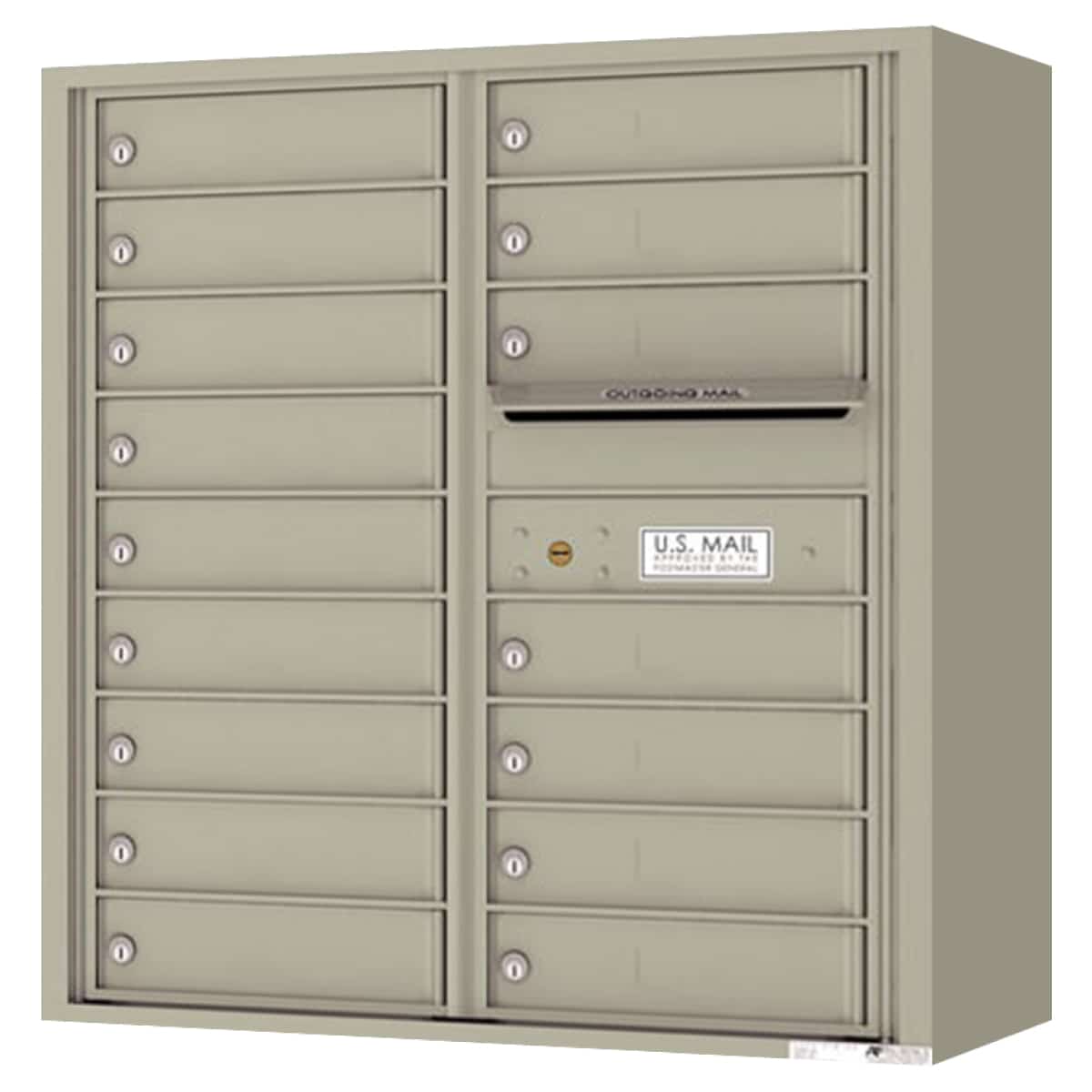 Florence Surface Mount 4C Horizontal Mailbox – 16 Tenant Doors – Front Loading – 9 Doors High – Private Access Product Image