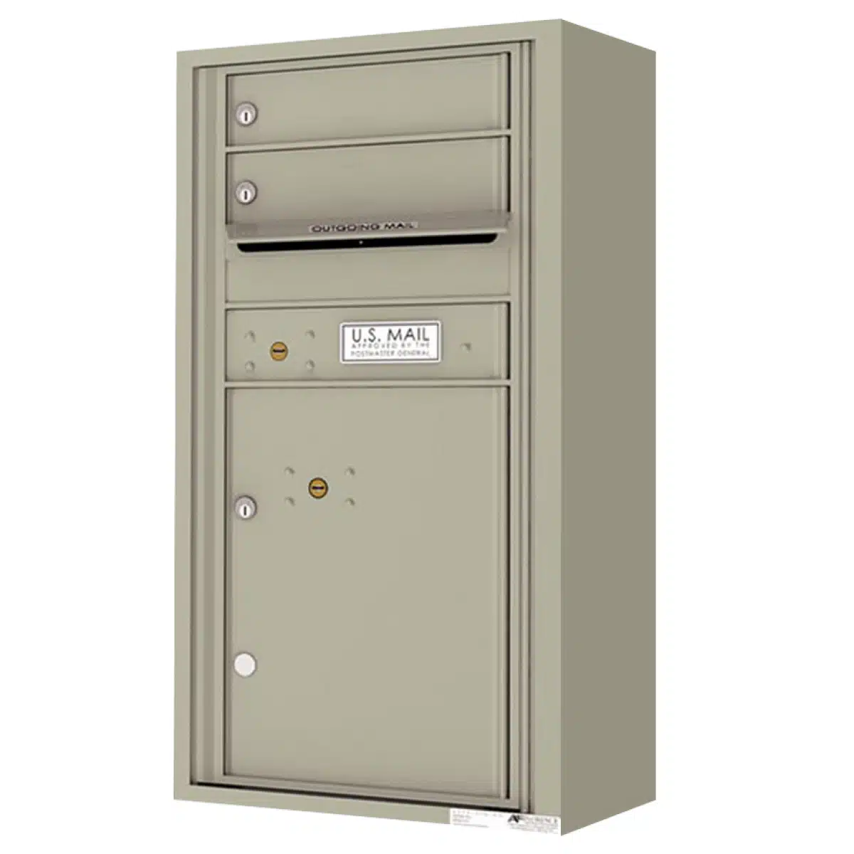 Florence Surface Mount 4C Horizontal Mailbox – 2 Tenant Doors, 1 Parcel Locker – Front Loading – 9 Doors High – Private Access Product Image
