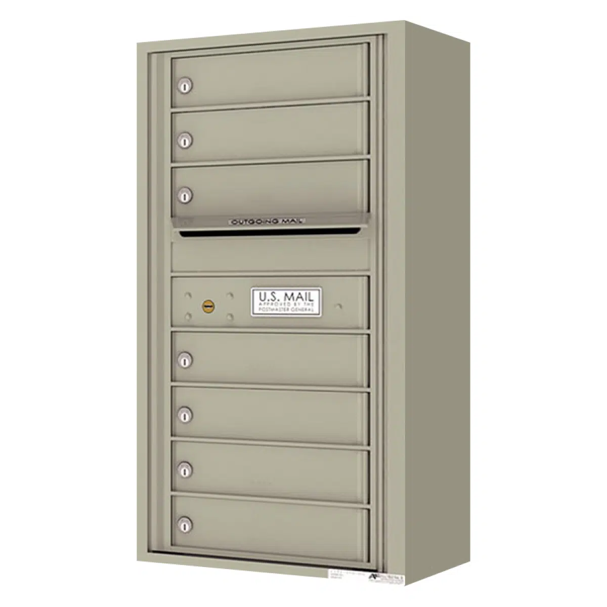 Florence Surface Mount 4C Horizontal Mailbox – 7 Tenant Doors – Front Loading – 9 Doors High – Private Access Product Image