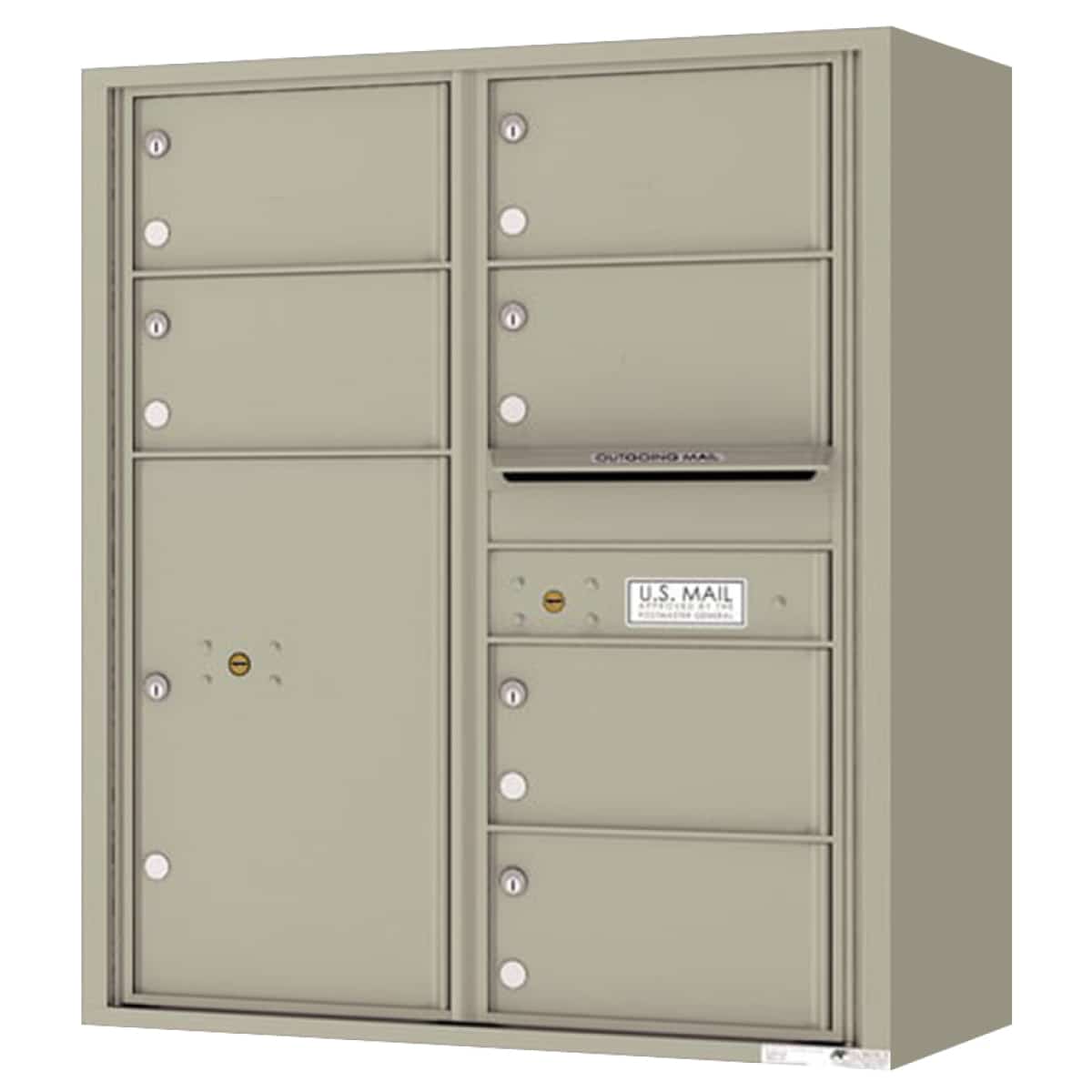 Florence Surface Mount 4C Horizontal Mailbox – 6 Tenant Doors, 1 Parcel Locker – Front Loading – 10 Doors High – Private Access Product Image