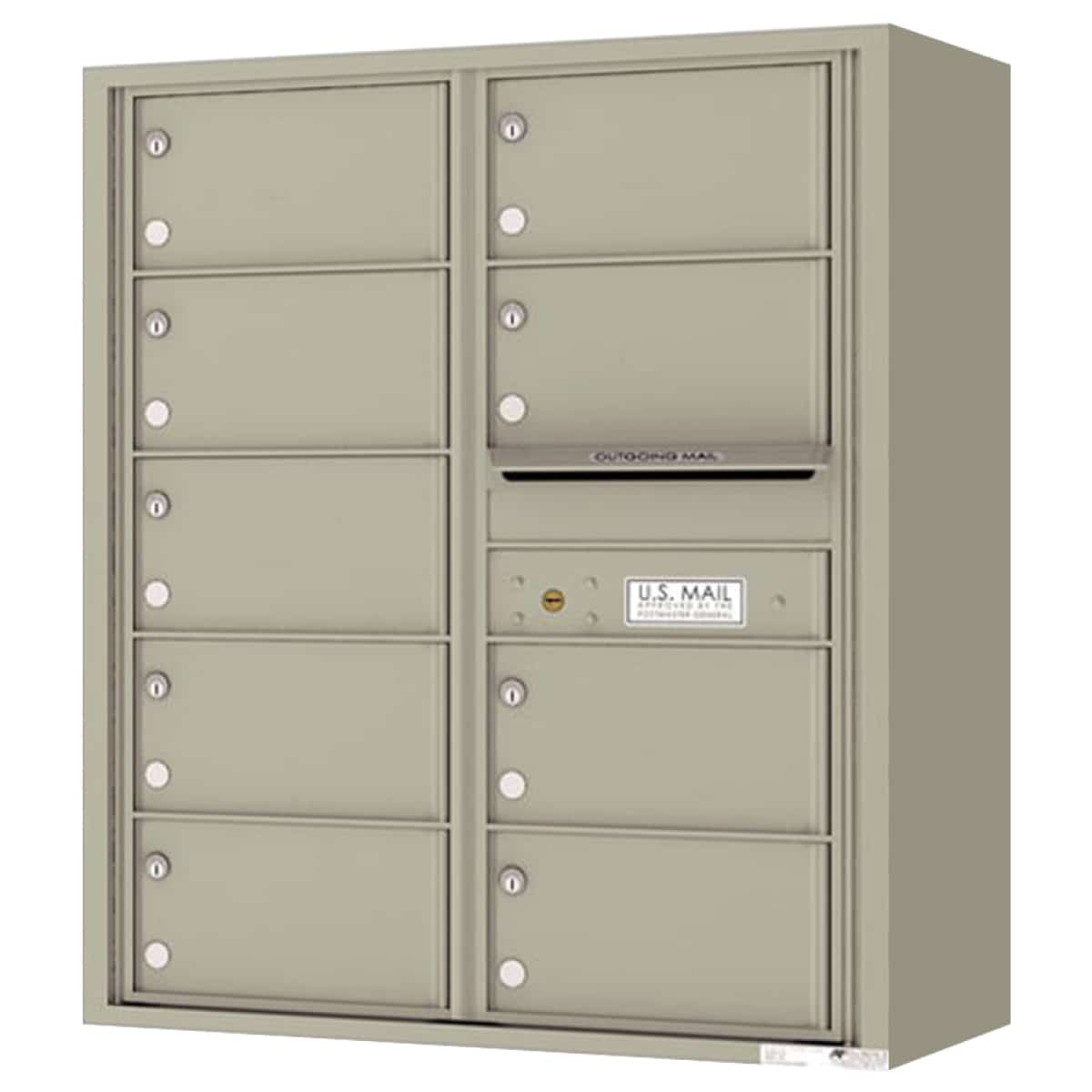 Florence Surface Mount 4C Horizontal Mailbox – 9 Tenant Doors – Front Loading – 10 Doors High – Private Access Product Image