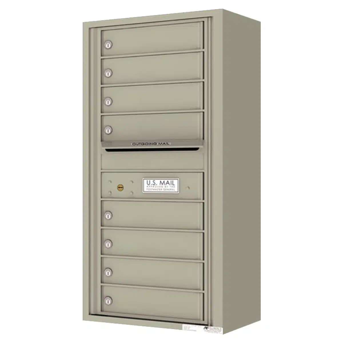 Florence Surface Mount 4C Horizontal Mailbox – 8 Tenant Doors – Front Loading – 10 Doors High – Private Access Product Image