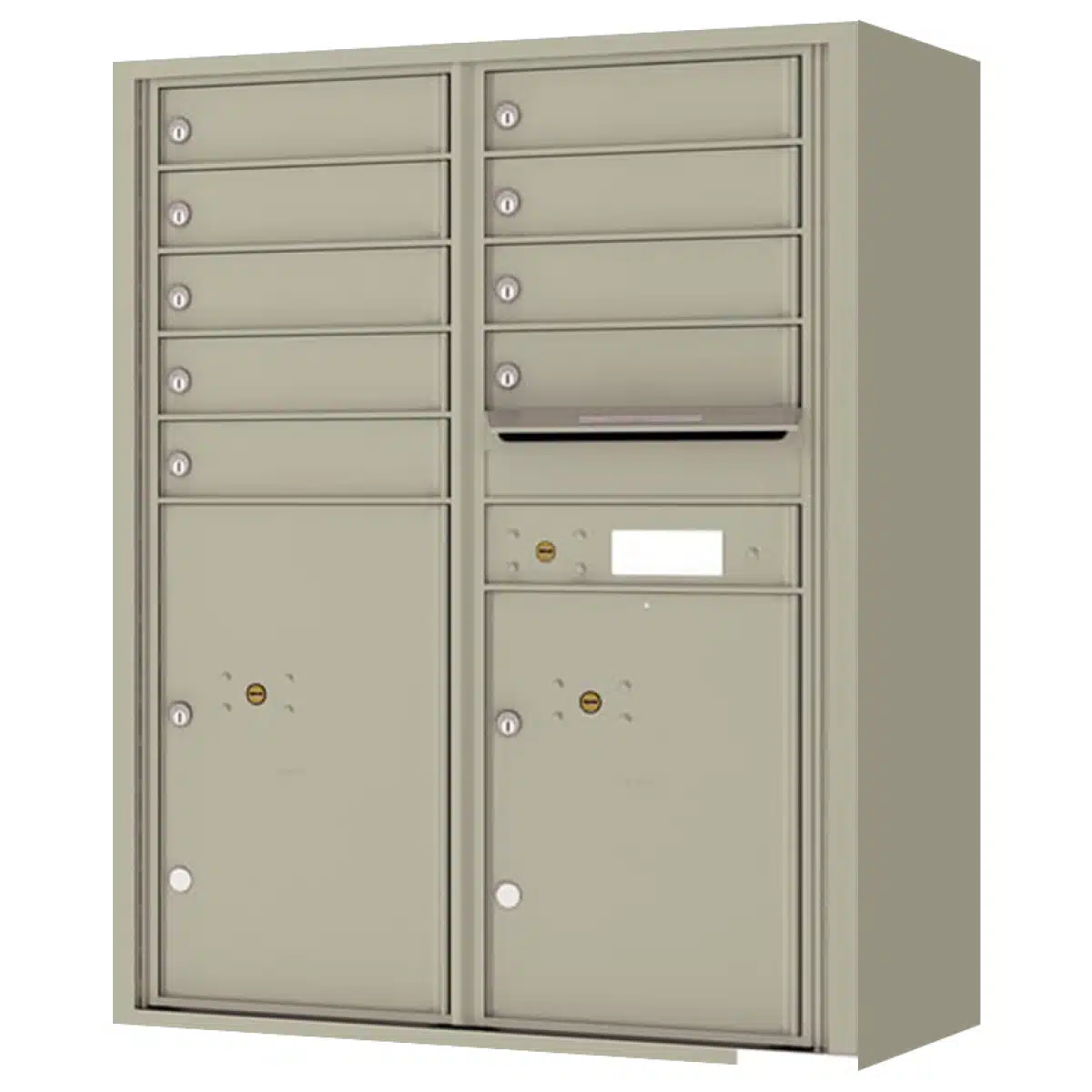 Florence Surface Mount 4C Horizontal Mailbox – 9 Tenant Doors, 2 Parcel Lockers – Front Loading – 11 Doors High – Private Access Product Image