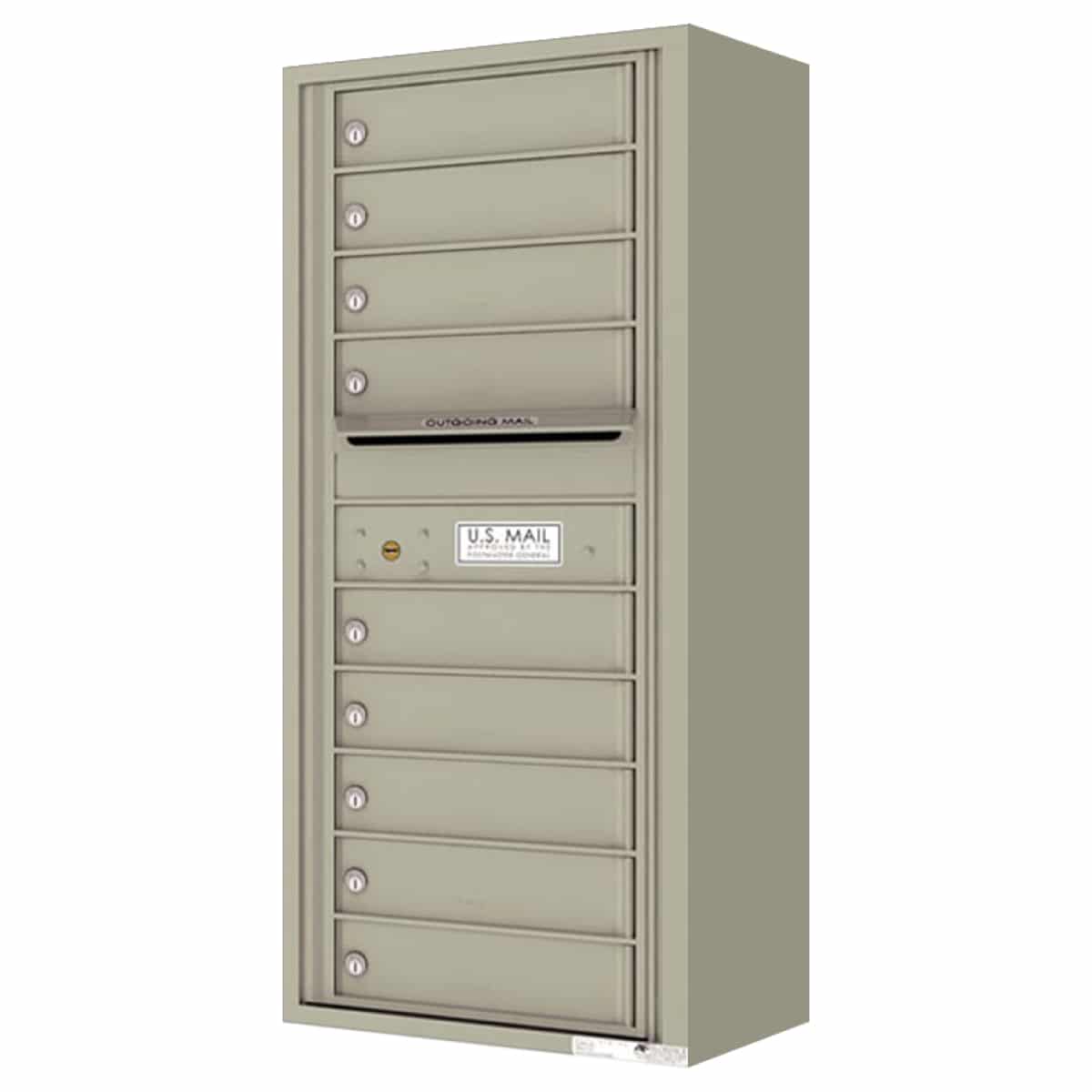 Surface Mount 4C Horizontal Mailbox – 9 Doors – Front Loading – 4C11S-09-SM Product Image