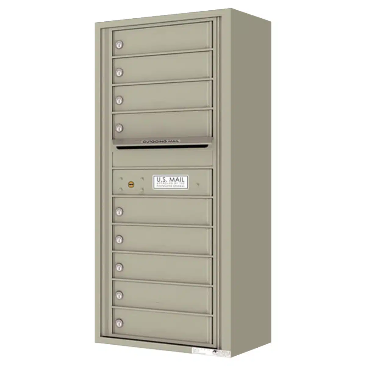 Florence Surface Mount 4C Horizontal Mailbox – 9 Tenant Doors – Front Loading – 11 Doors High – Private Access Product Image