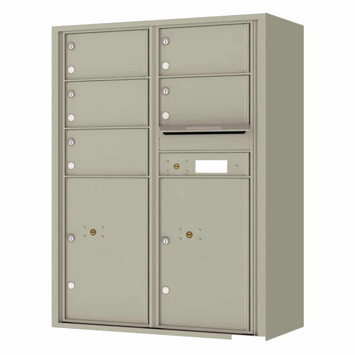 Florence Surface Mount 4C Horizontal Mailbox – 5 Tenant Doors, 2 Parcel Lockers – Front Loading – 12 Doors High – Private Access Product Image