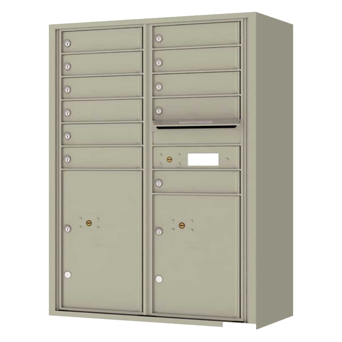 Florence Surface Mount 4C Horizontal Mailbox – 11 Tenant Doors, 2 Parcel Lockers – Front Loading – 12 Doors High – Private Access Product Image