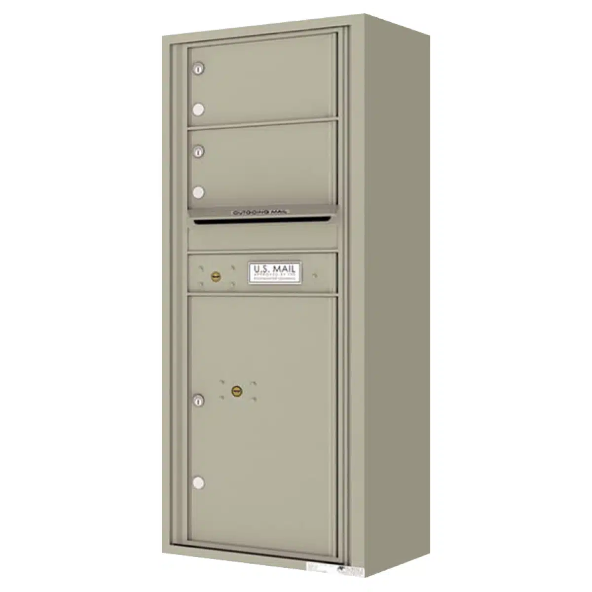 Florence Surface Mount 4C Horizontal Mailbox – 2 Tenant Doors, 1 Parcel Locker – Front Loading – 12 Doors High – Private Access Product Image