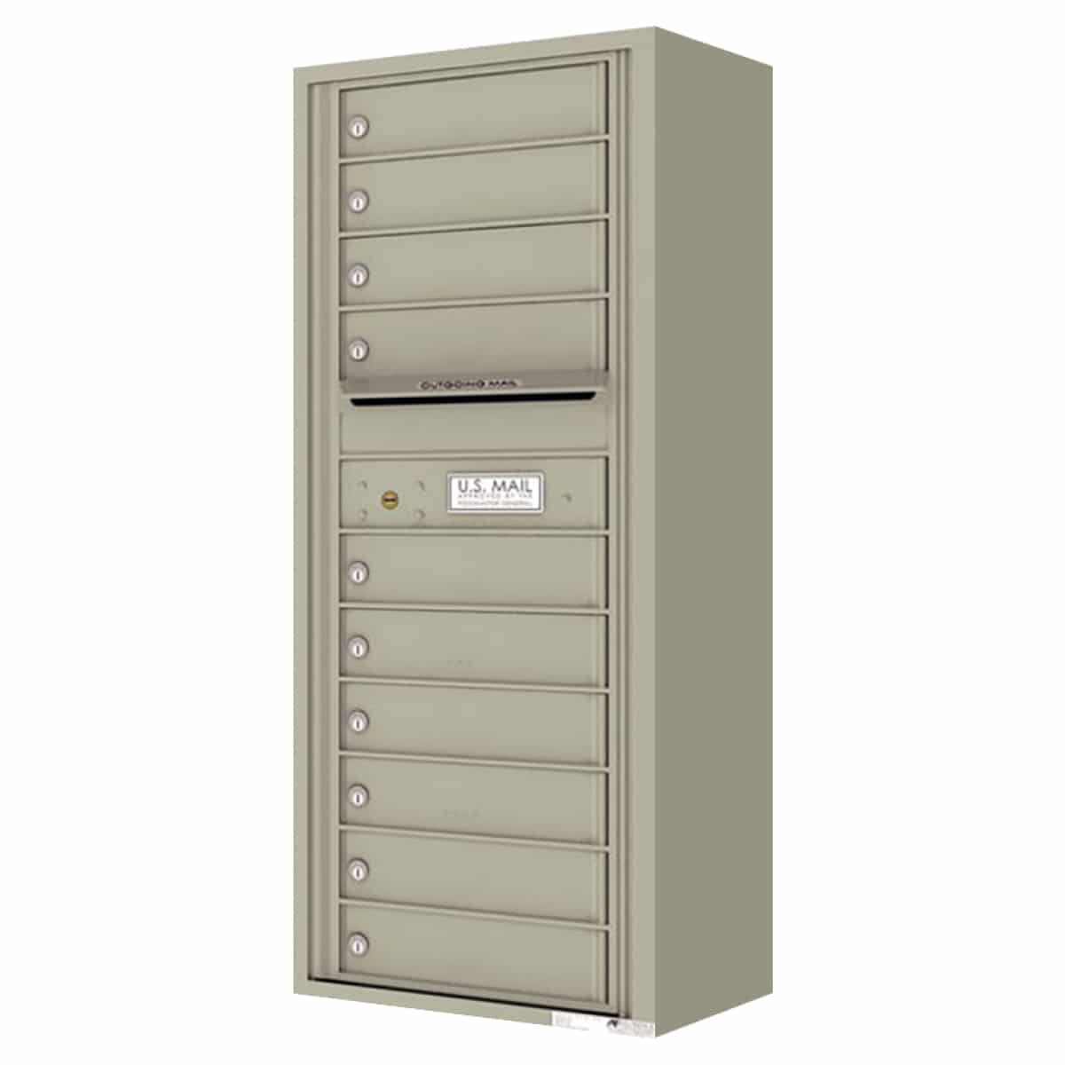 Florence Surface Mount 4C Horizontal Mailbox – 10 Tenant Doors – Front Loading – 12 Doors High – Private Access Product Image