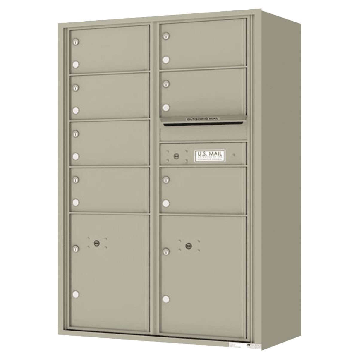 Florence Surface Mount 4C Horizontal Mailbox – 7 Tenant Doors, 2 Parcel Lockers – Front Loading – 13 Doors High – Private Access Product Image