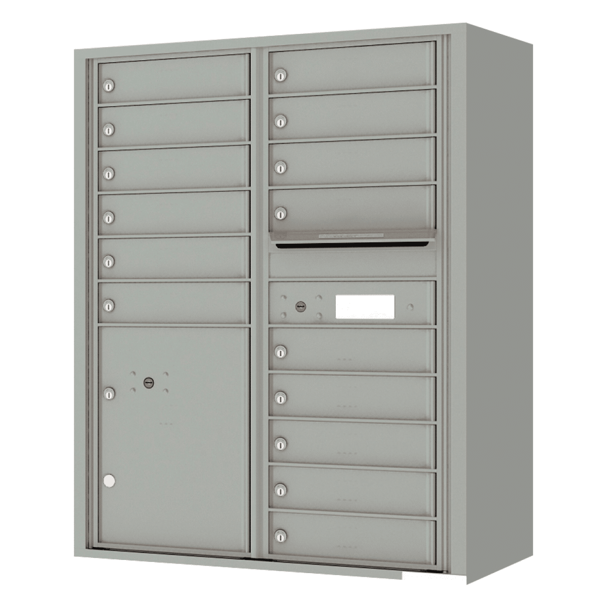 Florence Surface Mount 4C Horizontal Mailbox – 15 Tenant Doors, 2 Parcel Lockers – Front Loading – 13 Doors High – Private Access Product Image