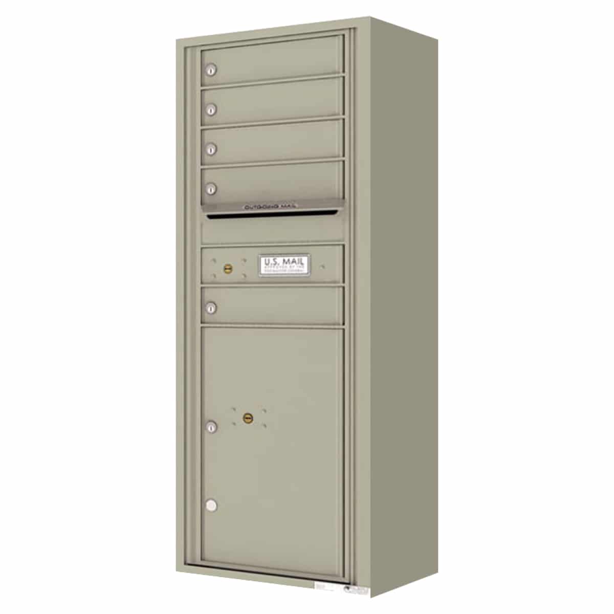 Florence Surface Mount 4C Horizontal Mailbox – 5 Tenant Doors, 1 Parcel Locker – Front Loading – 13 Doors High – Private Access Product Image