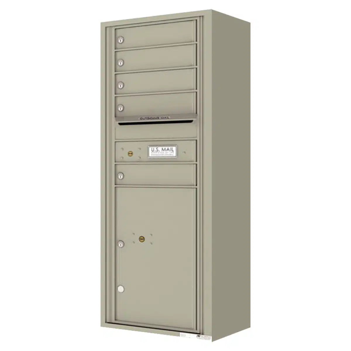 Florence Surface Mount 4C Horizontal Mailbox – 5 Tenant Doors, 1 Parcel Locker – Front Loading – 13 Doors High – Private Access Product Image