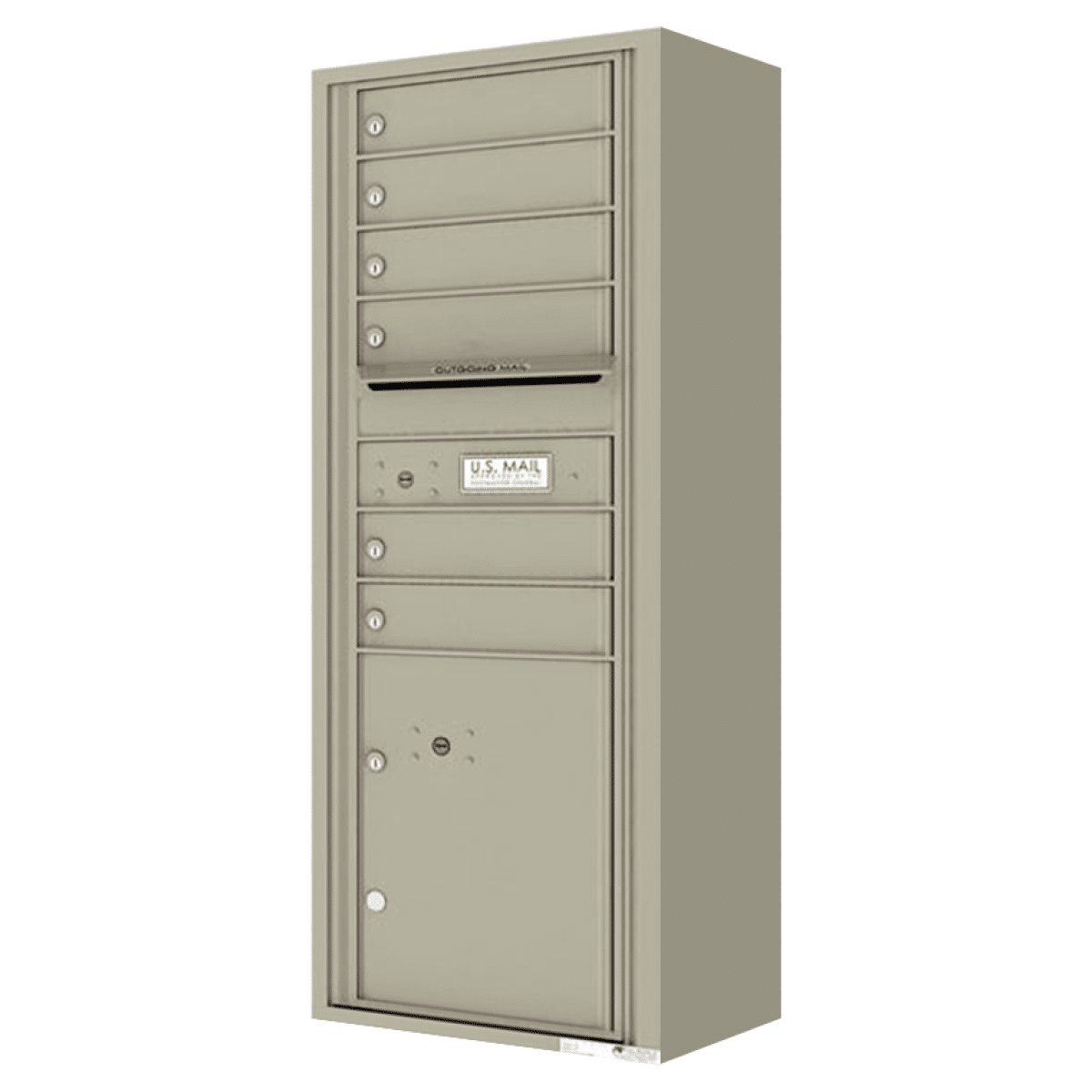 Florence Surface Mount 4C Horizontal Mailbox – 6 Tenant Doors, 1 Parcel Locker – Front Loading – 13 Doors High – Private Access Product Image