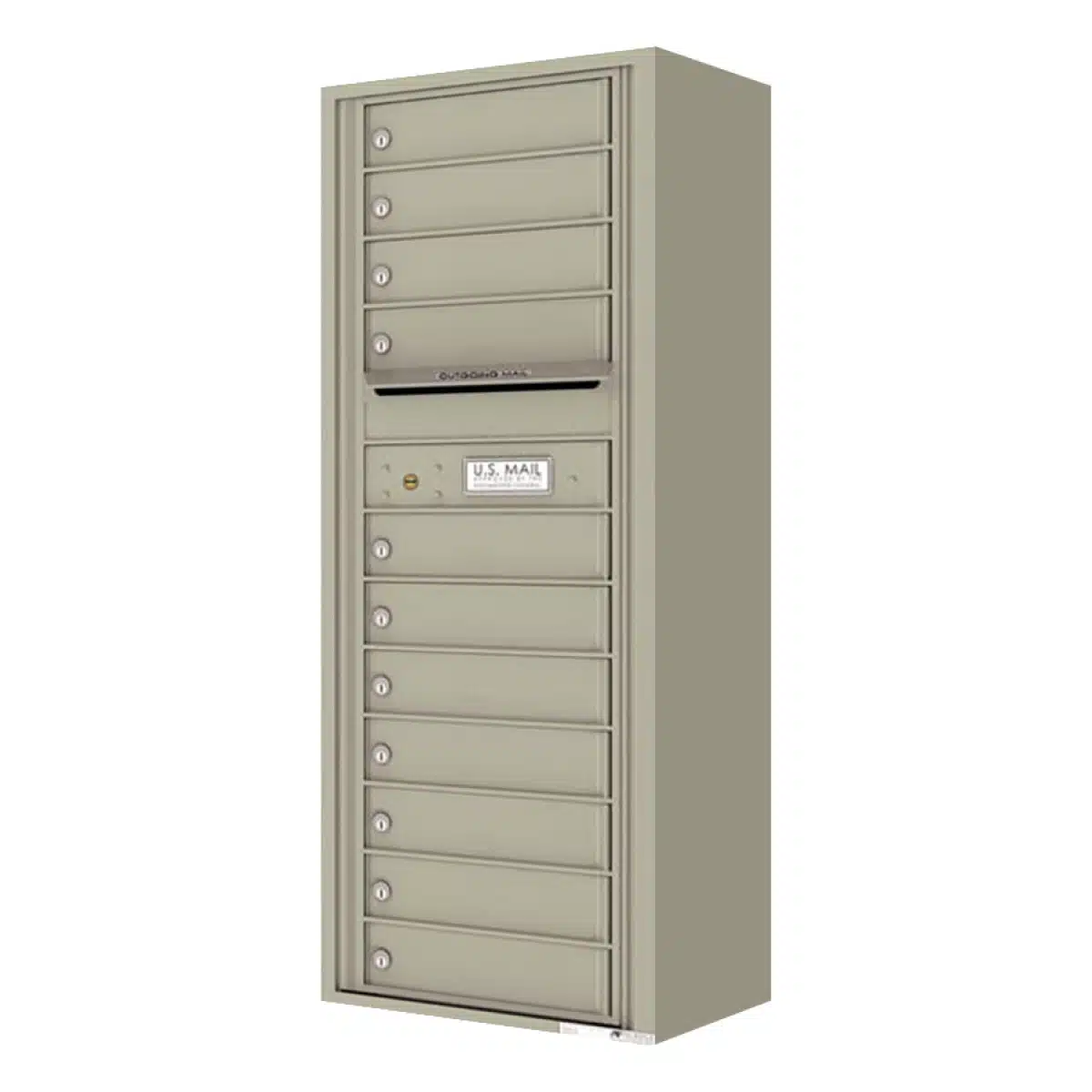 Florence Surface Mount 4C Horizontal Mailbox – 11 Tenant Doors – Front Loading – 13 Doors High – Single Column – Private Access Product Image