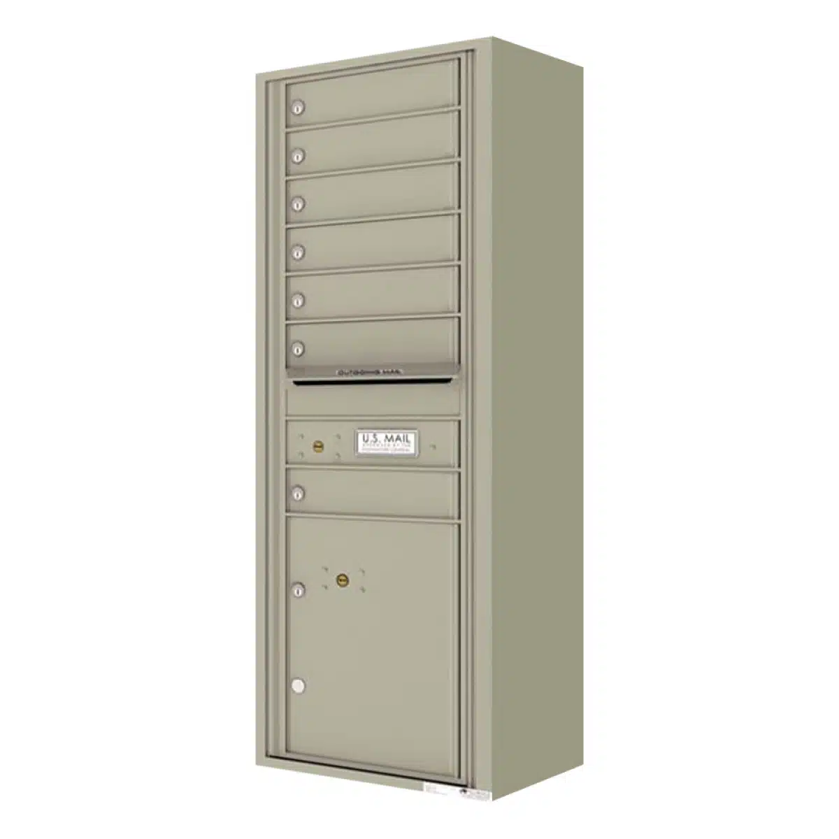 Florence Surface Mount 4C Horizontal Mailbox – 7 Tenant Doors, 1 Parcel Locker – Front Loading – 14 Doors High – Private Access Product Image