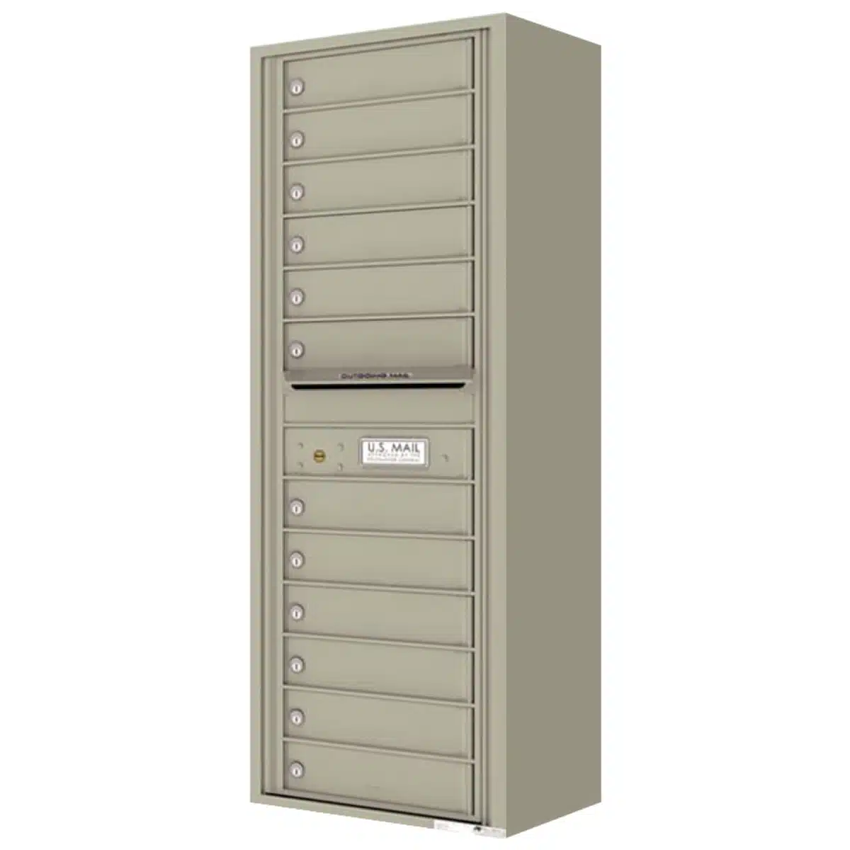 Florence Surface Mount 4C Horizontal Mailbox – 12 Tenant Doors – Front Loading – 14 Doors High – Private Access Product Image