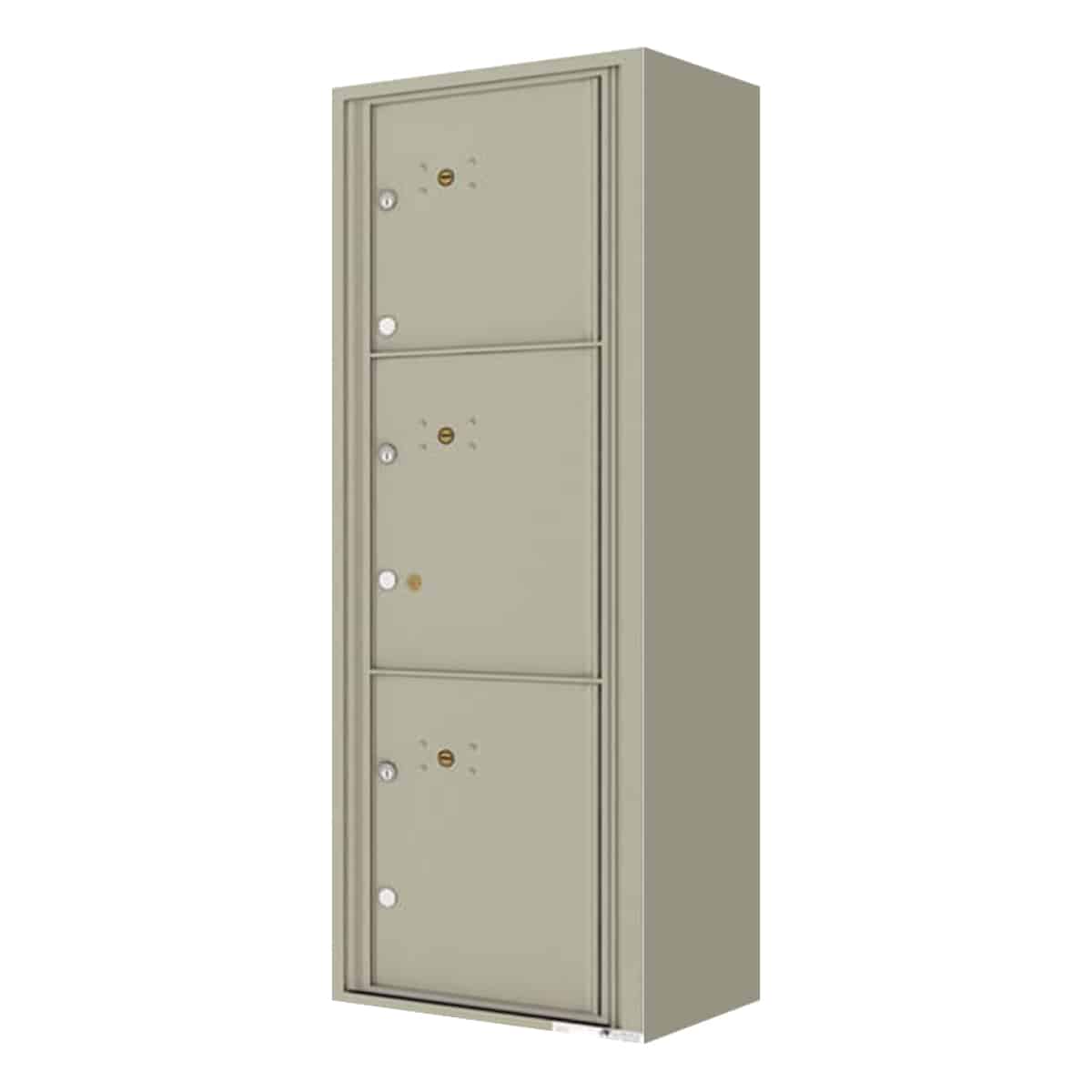 Surface Mount 4C Horizontal Mailbox – 3 Parcel Locker – Front Loading – 4C14S-3P-SM Product Image