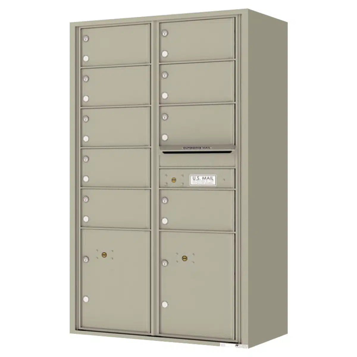 Florence Surface Mount 4C Horizontal Mailbox – 9 Tenant Doors, 2 Parcel Lockers – Front Loading – 15 Doors High – Private Access Product Image