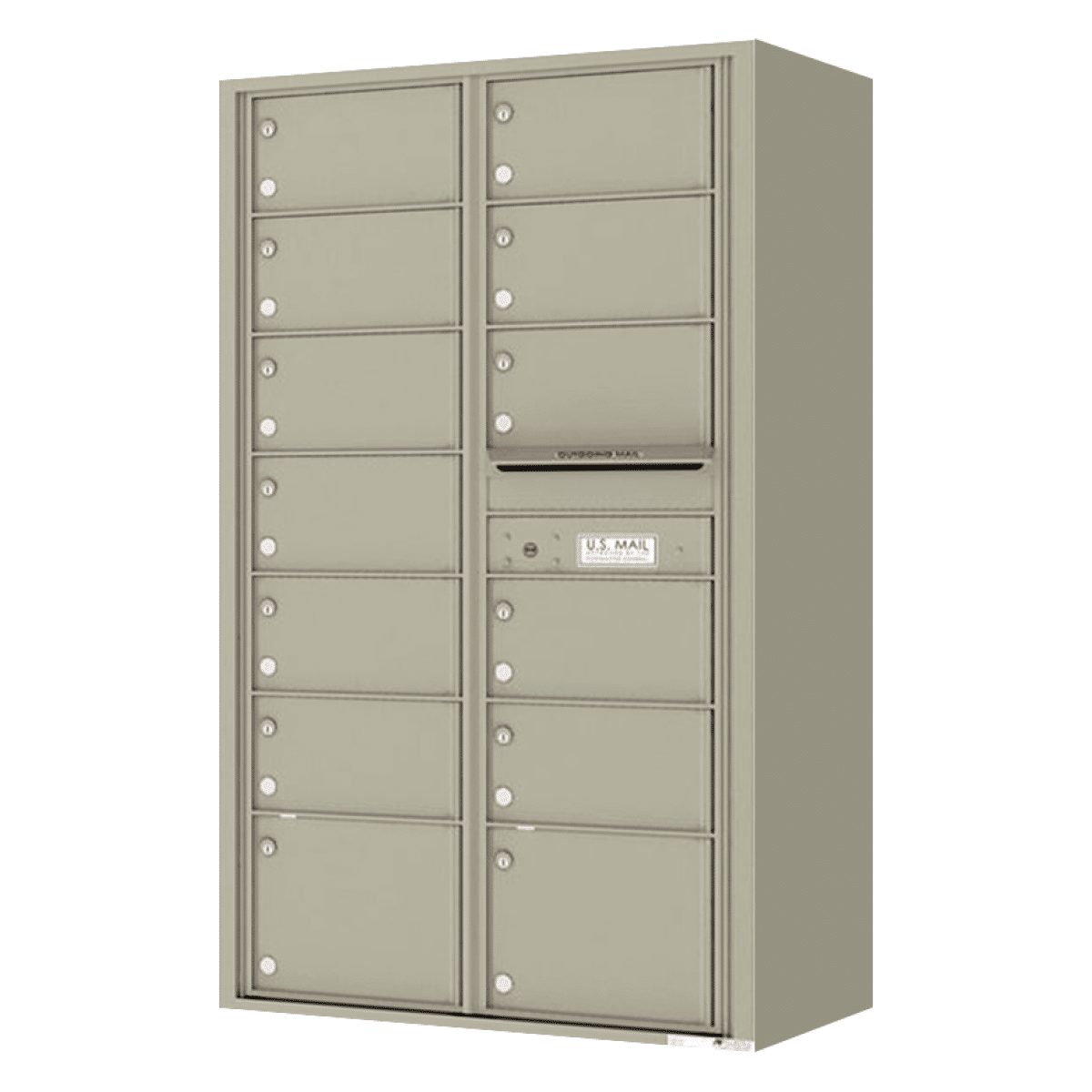 Florence Surface Mount 4C Horizontal Mailbox – 13 Tenant Doors – Front Loading – 15 Doors High – Double Column – Private Access Product Image