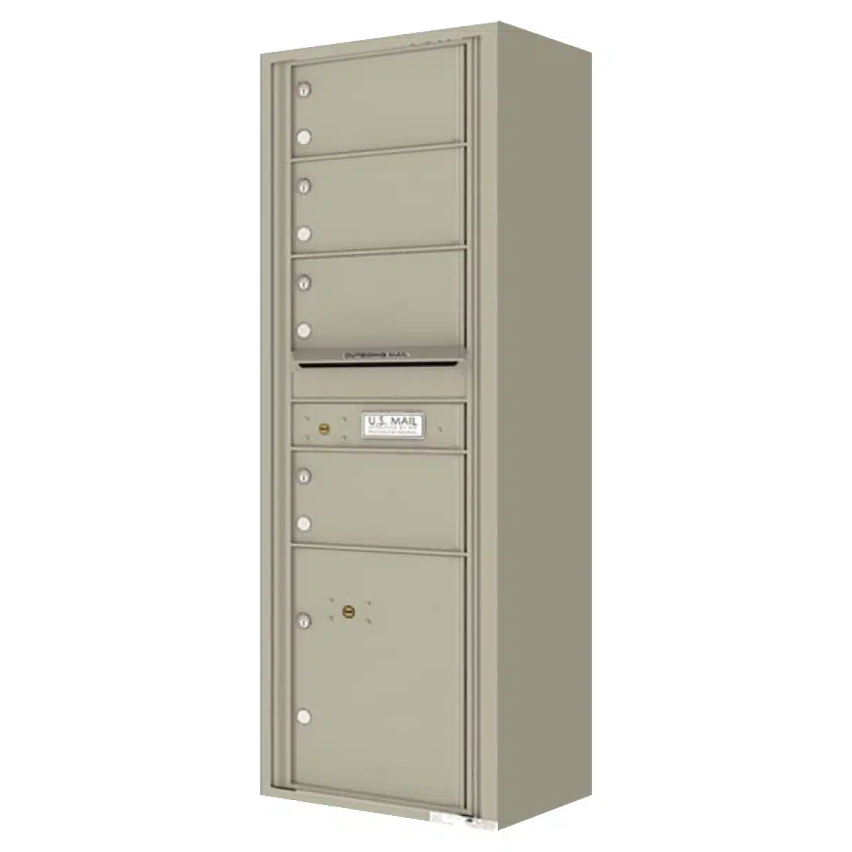 Florence Surface Mount 4C Horizontal Mailbox – 4 Tenant Doors, 1 Parcel Locker – Front Loading – 15 Doors High – Private Access Product Image