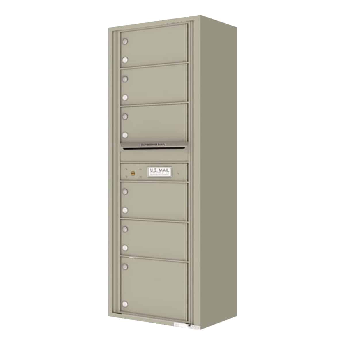 Surface Mount 4C Horizontal Mailbox – 6 Doors – Front Loading – 4C15S-06-SM Product Image