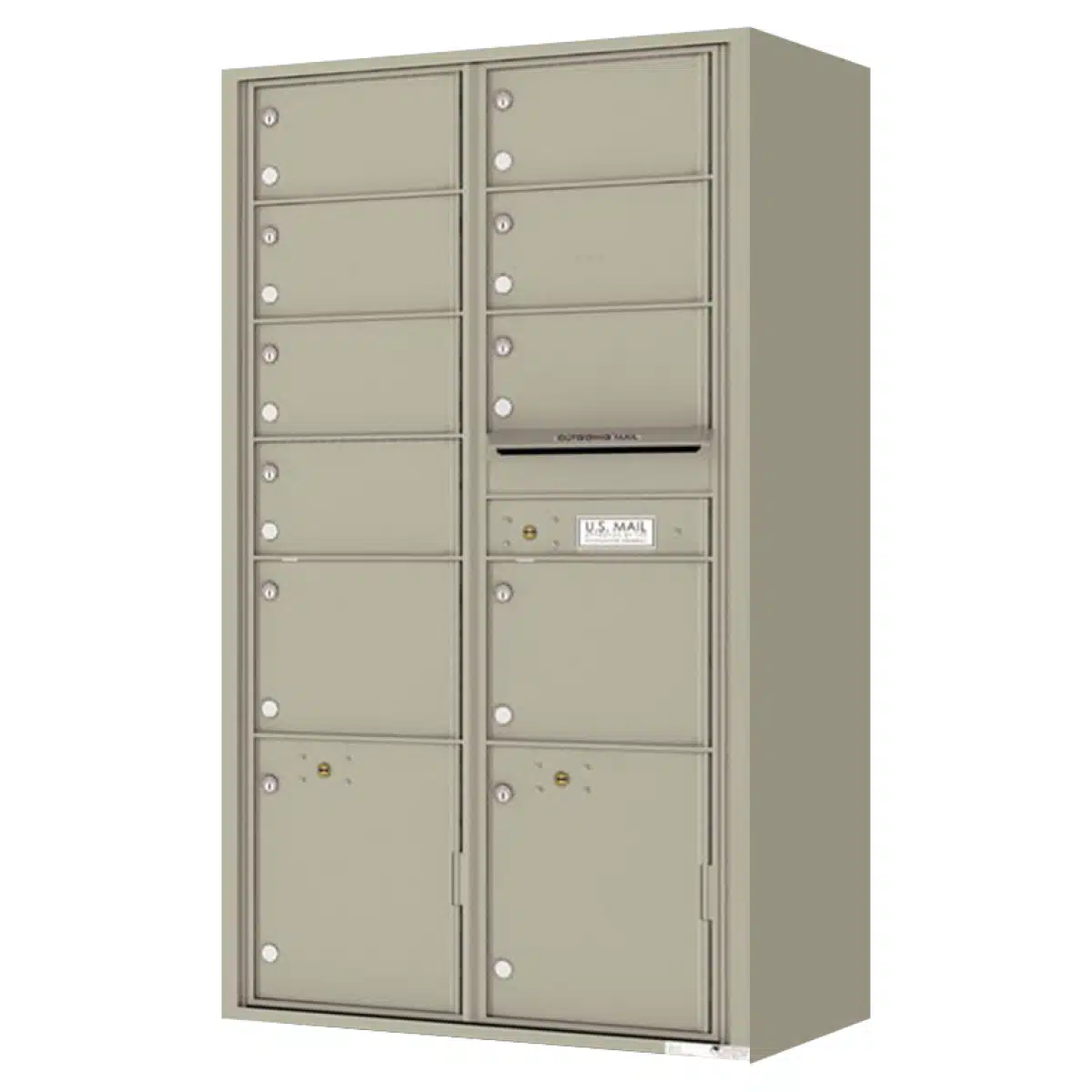Florence Surface Mount 4C Horizontal Mailbox – 9 Tenant Doors, 2 Parcel Lockers – Front Loading – Max Height – Private Access Product Image