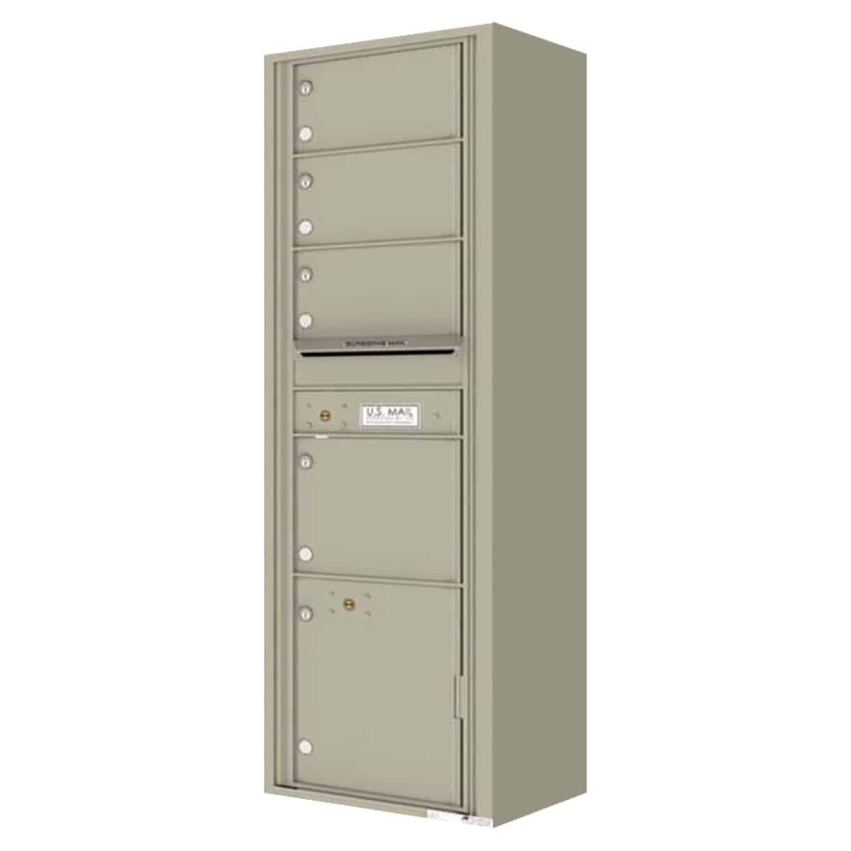 Florence Surface Mount 4C Horizontal Mailbox – 4 Tenant Doors, 1 Parcel Locker – Front Loading – Max Height – Private Access Product Image