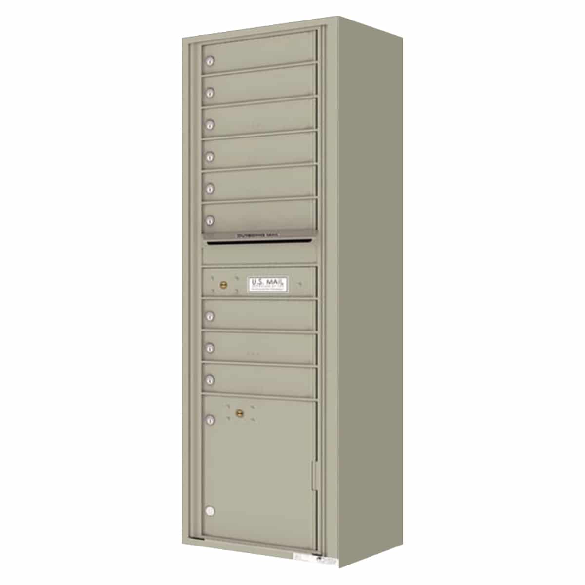 Florence Surface Mount 4C Horizontal Mailbox – 9 Tenant Doors, 1 Parcel Locker – Front Loading – Max Height – Private Access Product Image