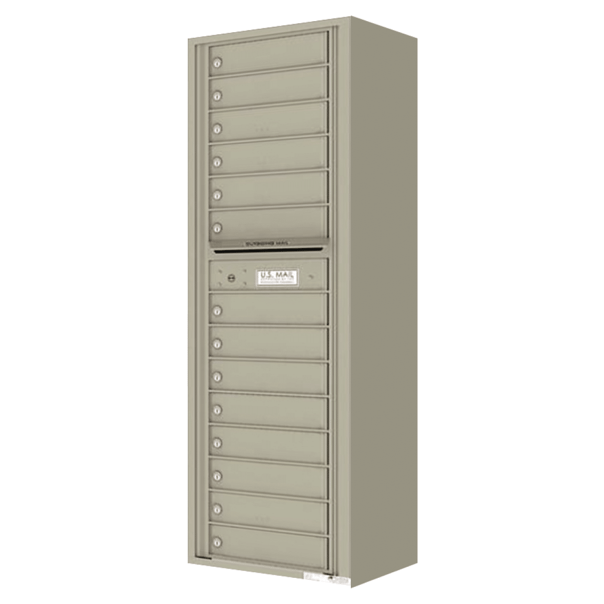 Florence Surface Mount 4C Horizontal Mailbox – 14 Tenant Doors – Front Loading – Max Height – Private Access Product Image