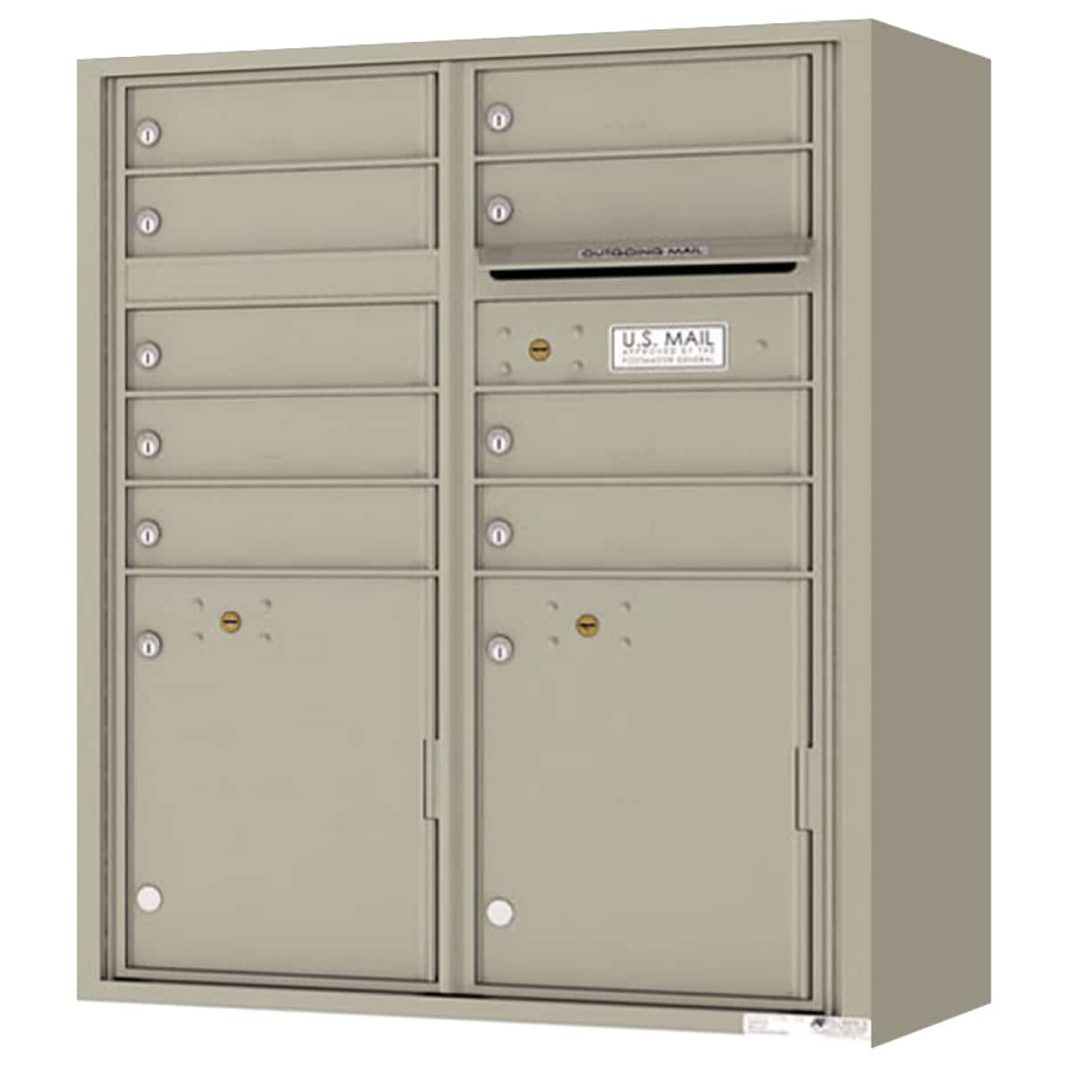 Florence Surface Mount 4C Horizontal Mailbox – 9 Tenant Doors, 2 Parcel Lockers – Front Loading – ADA Compliant Max Height – Private Access Product Image